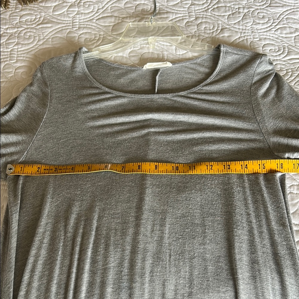 Gray Long Sleeve Ruffle Hem Top - Picture 5 of 6